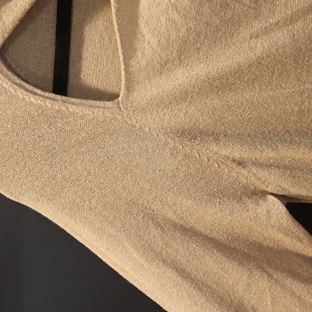Michael Kors SZ XL Gold Shimmer Sweater Dress - Picture 4 of 8